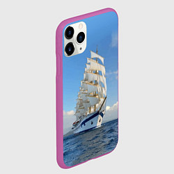 Чехол iPhone 11 Pro матовый Парусник идёт на полных парусах, цвет: 3D-фиолетовый — фото 2