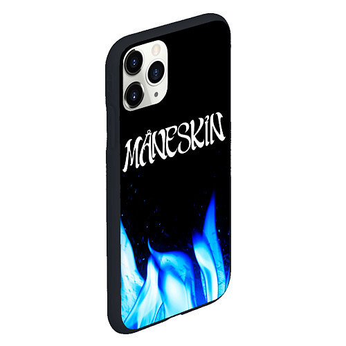 Чехол iPhone 11 Pro матовый Maneskin blue fire / 3D-Черный – фото 2