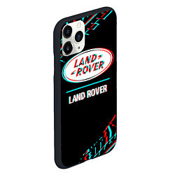 Чехол iPhone 11 Pro матовый Значок Land Rover в стиле glitch на темном фоне, цвет: 3D-черный — фото 2