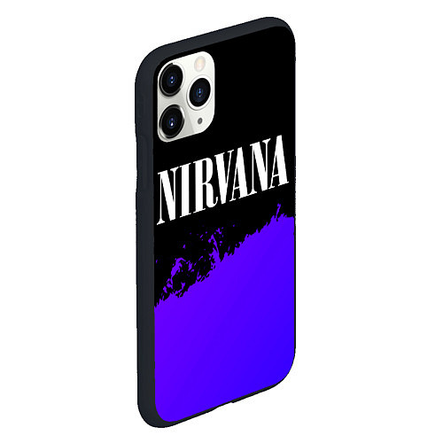 Чехол iPhone 11 Pro матовый Nirvana purple grunge / 3D-Черный – фото 2