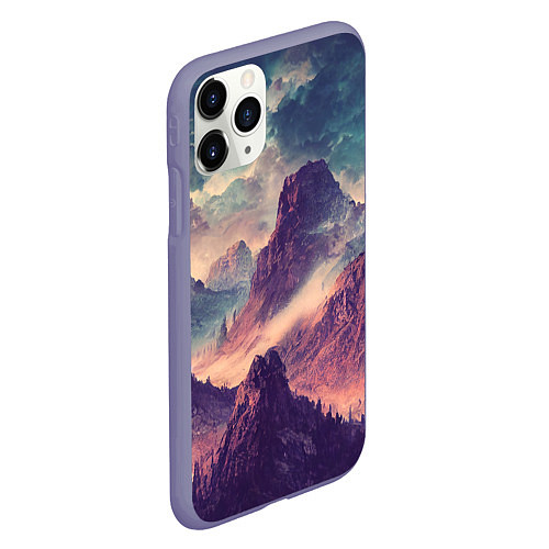 Чехол iPhone 11 Pro матовый В горах Вечерний пейзаж / 3D-Серый – фото 2