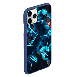 Чехол iPhone 11 Pro матовый Неоновая змейка, цвет: 3D-тёмно-синий — фото 2