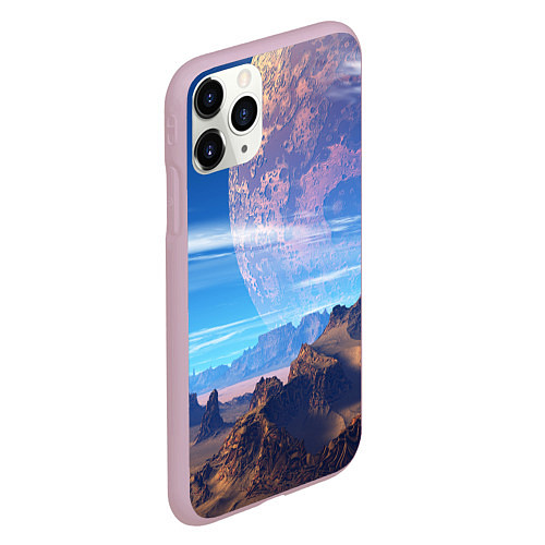 Чехол iPhone 11 Pro матовый Фантастическая планета / 3D-Розовый – фото 2