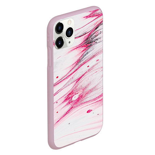 Чехол iPhone 11 Pro матовый Красные разводы / 3D-Розовый – фото 2