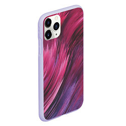 Чехол iPhone 11 Pro матовый Текстура буря красок, цвет: 3D-светло-сиреневый — фото 2
