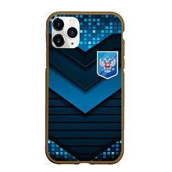 Чехол iPhone 11 Pro матовый Russia abstract blue, цвет: 3D-коричневый