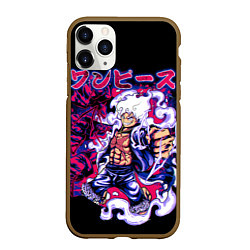 Чехол iPhone 11 Pro матовый Луффи 5 гир - One Piece, цвет: 3D-коричневый