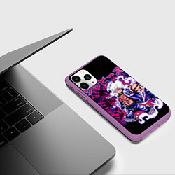 Чехол iPhone 11 Pro матовый Луффи 5 гир - One Piece, цвет: 3D-фиолетовый — фото 2