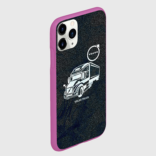Чехол iPhone 11 Pro матовый Вольво грузовик / 3D-Фиолетовый – фото 2