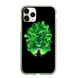 Чехол iPhone 11 Pro матовый Broly dragon ball аниме, цвет: 3D-салатовый