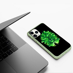 Чехол iPhone 11 Pro матовый Broly dragon ball аниме, цвет: 3D-салатовый — фото 2