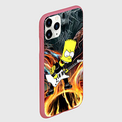 Чехол iPhone 11 Pro матовый Барт Симпсон - соло на гитаре, цвет: 3D-малиновый — фото 2