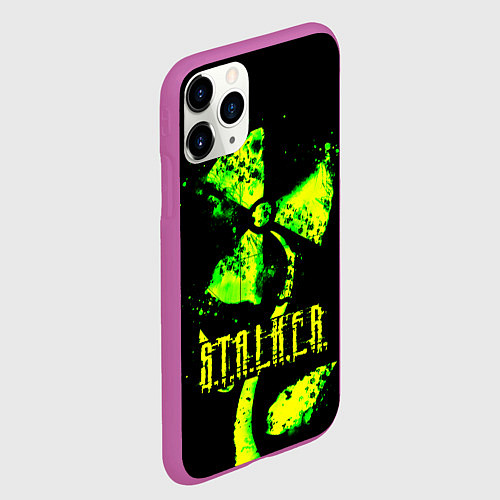 Чехол iPhone 11 Pro матовый Stalker neon flower / 3D-Фиолетовый – фото 2
