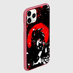 Чехол iPhone 11 Pro матовый Куки шинобу - Мрачный Геншин, цвет: 3D-малиновый — фото 2