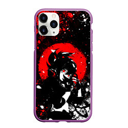 Чехол iPhone 11 Pro матовый Куки шинобу - Мрачный Геншин, цвет: 3D-фиолетовый