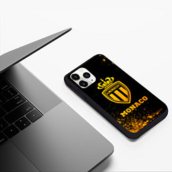 Чехол iPhone 11 Pro матовый Monaco - gold gradient, цвет: 3D-черный — фото 2