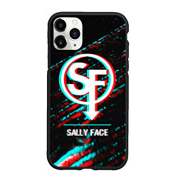 Чехол iPhone 11 Pro матовый Sally Face в стиле glitch и баги графики на темном, цвет: 3D-черный