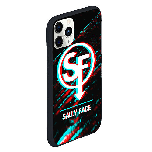 Чехол iPhone 11 Pro матовый Sally Face в стиле glitch и баги графики на темном / 3D-Черный – фото 2