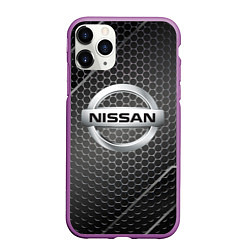 Чехол iPhone 11 Pro матовый Nissan метал карбон