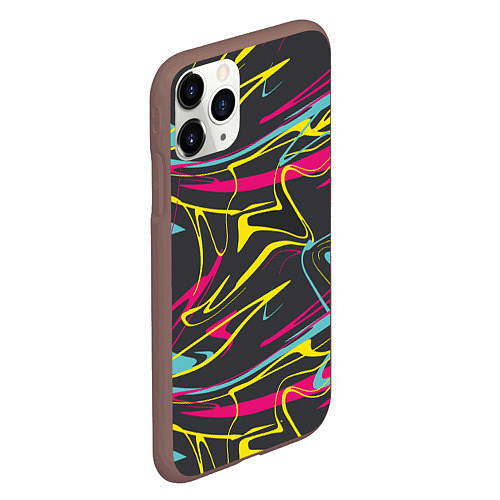 Чехол iPhone 11 Pro матовый Яркая палитра художника / 3D-Коричневый – фото 2