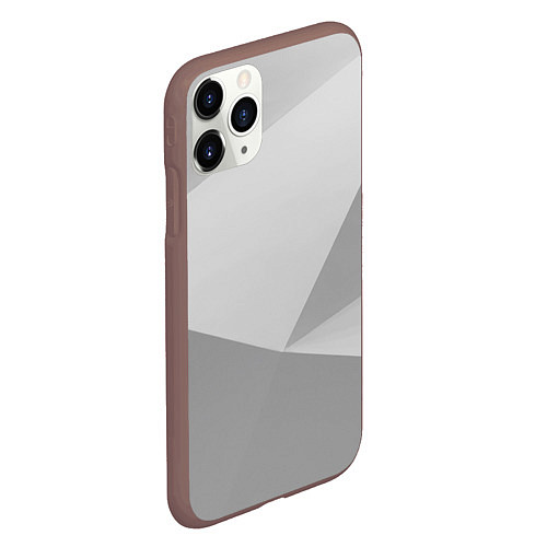 Чехол iPhone 11 Pro матовый Геометрические серые фигуры / 3D-Коричневый – фото 2