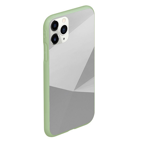 Чехол iPhone 11 Pro матовый Геометрические серые фигуры / 3D-Салатовый – фото 2