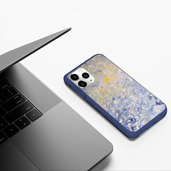 Чехол iPhone 11 Pro матовый Абстрактное множество мазков серой краски, цвет: 3D-тёмно-синий — фото 2