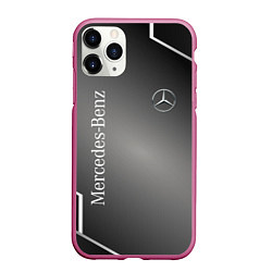 Чехол iPhone 11 Pro матовый Mercedes абстракция карбон