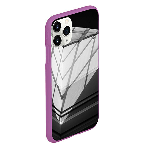 Чехол iPhone 11 Pro матовый Абстрактные тени и геометрические фигуры / 3D-Фиолетовый – фото 2