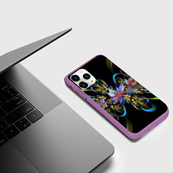 Чехол iPhone 11 Pro матовый Необычный абстрактный узор, цвет: 3D-фиолетовый — фото 2