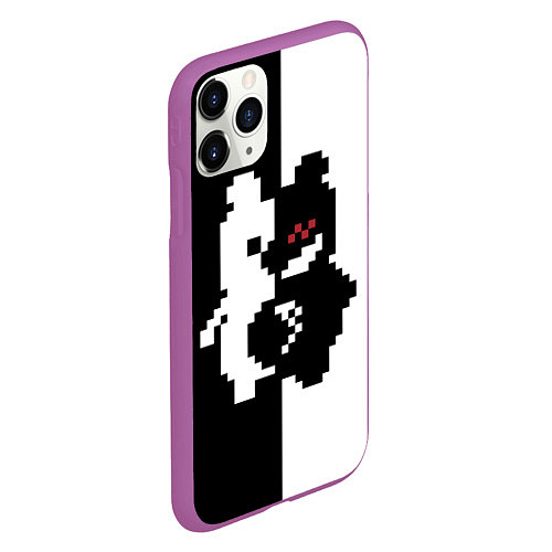 Чехол iPhone 11 Pro матовый Monokuma pixel / 3D-Фиолетовый – фото 2