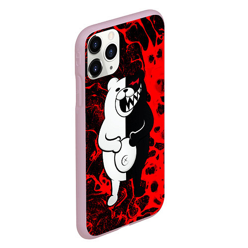 Чехол iPhone 11 Pro матовый Monokuma laughter / 3D-Розовый – фото 2