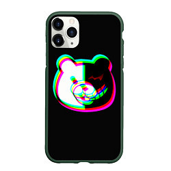 Чехол iPhone 11 Pro матовый Danganronpa glitch monokuma, цвет: 3D-темно-зеленый