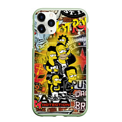 Чехол iPhone 11 Pro матовый Simpsons & Punks not dead! Motto!