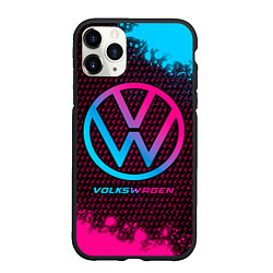 Чехол iPhone 11 Pro матовый Volkswagen - neon gradient, цвет: 3D-черный