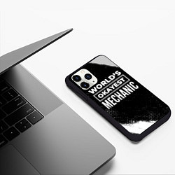 Чехол iPhone 11 Pro матовый Worlds okayest mechanic - dark, цвет: 3D-черный — фото 2