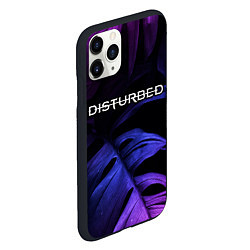 Чехол iPhone 11 Pro матовый Disturbed neon monstera, цвет: 3D-черный — фото 2