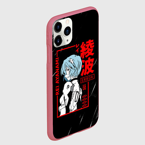 Чехол iPhone 11 Pro матовый Рей Аянами - Евангелион - Eva 00 / 3D-Малиновый – фото 2