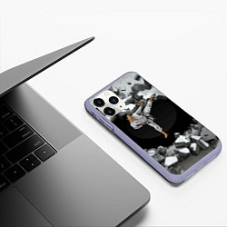 Чехол iPhone 11 Pro матовый Боевые искусства - каратист, цвет: 3D-светло-сиреневый — фото 2