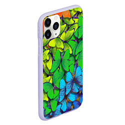 Чехол iPhone 11 Pro матовый Бабочки и радуга, цвет: 3D-светло-сиреневый — фото 2
