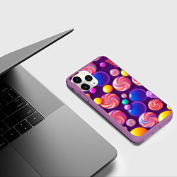 Чехол iPhone 11 Pro матовый Сладости для радости, цвет: 3D-фиолетовый — фото 2