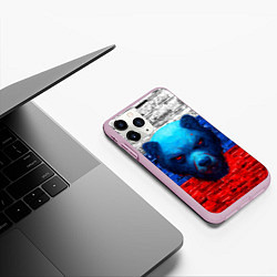 Чехол iPhone 11 Pro матовый Русский медведь арт, цвет: 3D-розовый — фото 2