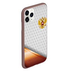 Чехол iPhone 11 Pro матовый Герб РФ с золотой вставкой, цвет: 3D-коричневый — фото 2