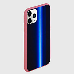 Чехол iPhone 11 Pro матовый Неоновое синее свечение, цвет: 3D-малиновый — фото 2