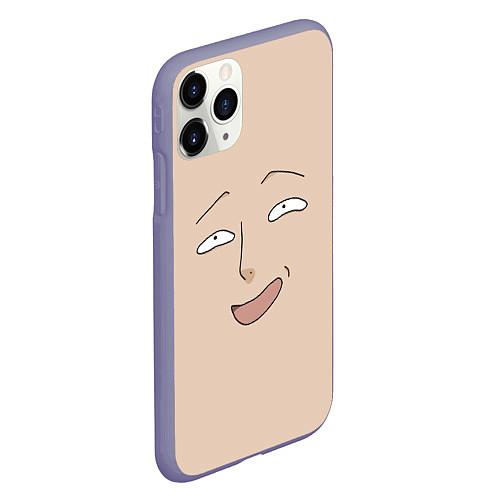 Чехол iPhone 11 Pro матовый One Punch man Saitama face / 3D-Серый – фото 2