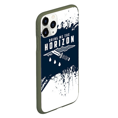 Чехол iPhone 11 Pro матовый Bring Me the Horizon рана / 3D-Темно-зеленый – фото 2