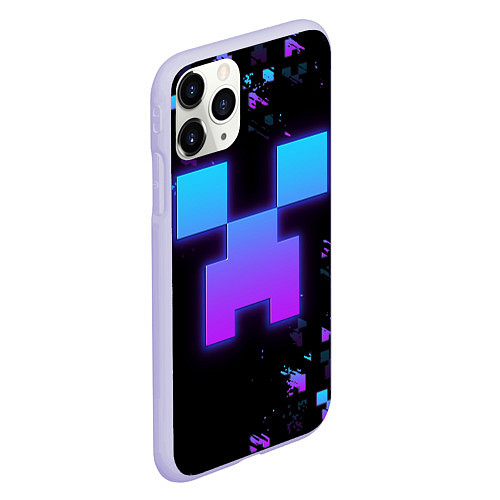 Чехол iPhone 11 Pro матовый Minecraft градиент / 3D-Светло-сиреневый – фото 2