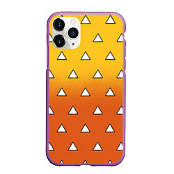 Чехол iPhone 11 Pro матовый Оранжевое кимоно с треугольниками - Зеницу клинок