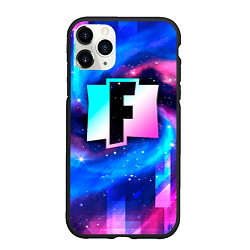 Чехол iPhone 11 Pro матовый Fortnite неоновый космос