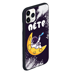 Чехол iPhone 11 Pro матовый Пётр космонавт отдыхает на Луне, цвет: 3D-черный — фото 2